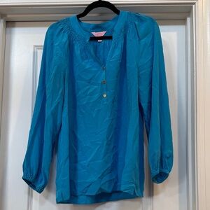 Lilly Pulitzer Blue silk tunic top